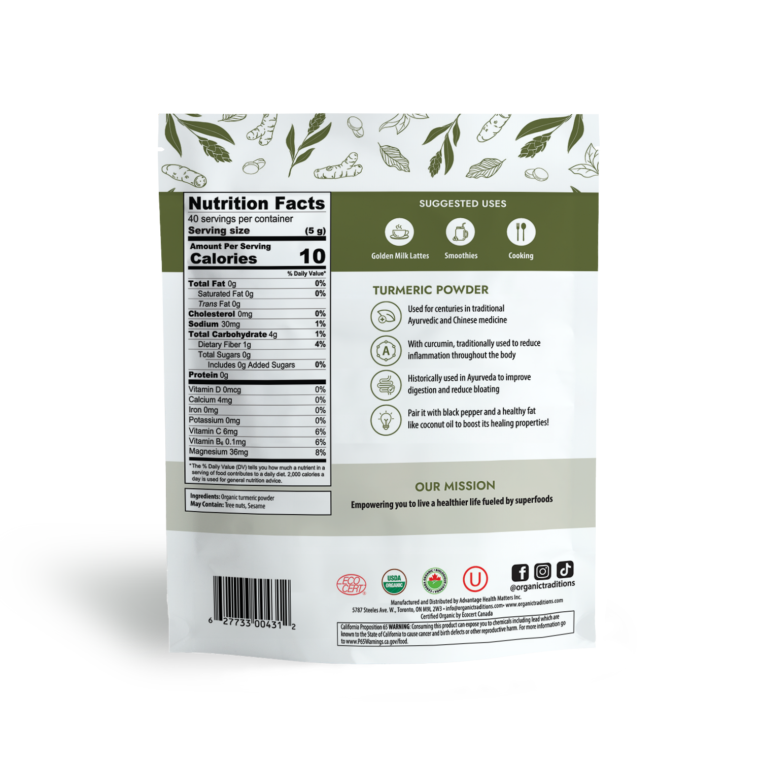 Organic Traditions - Wholesale Protein/Superfood Powder - Turmeric Powder1