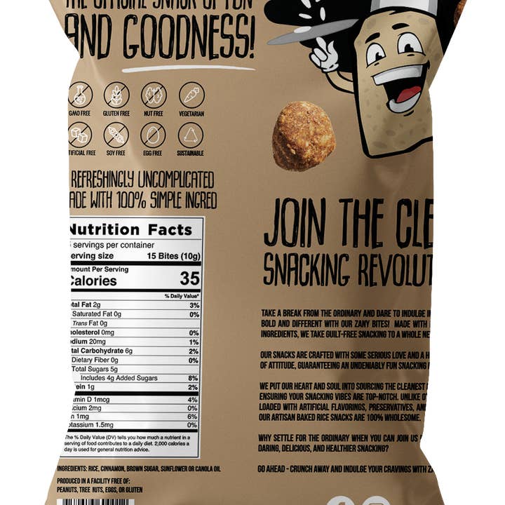 Zany Bites – Snacks tufados por atacado – Zany Bites Canela Churro1