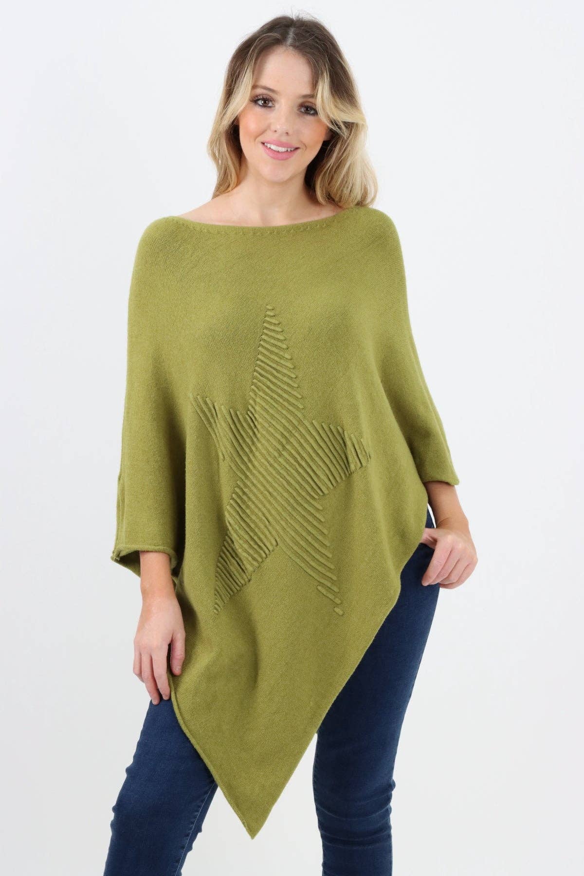 Miss Bold – wholesale Poncho – Women's – Italian Knitted Lagenlook Star Poncho19