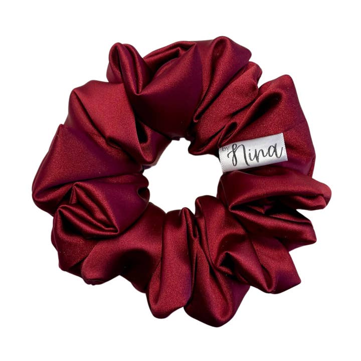 THE SCARLETT SATIN XL HAIR SCRUNCHIE for wholesale by Nina Marie Scrunchies+