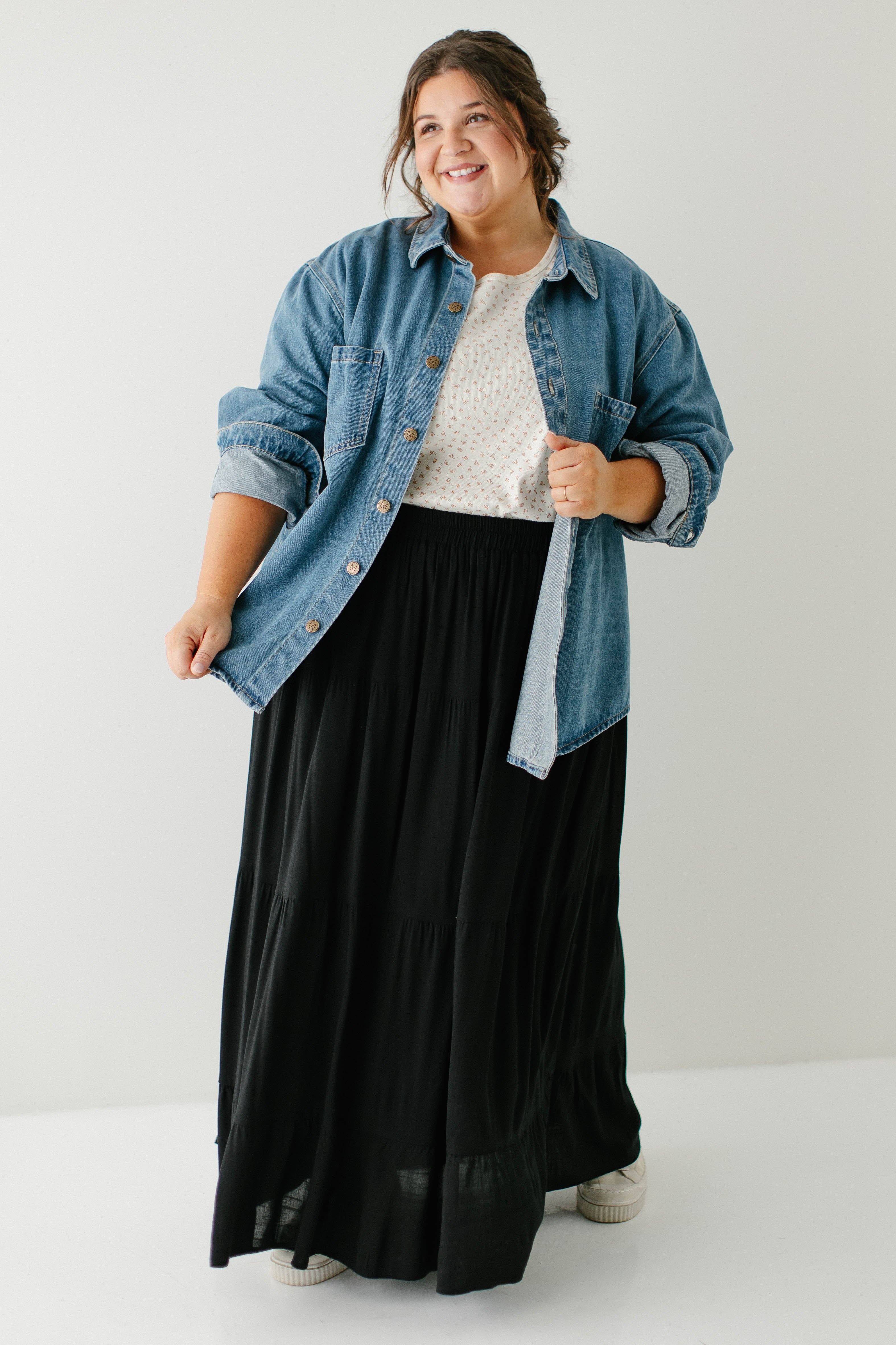 Medium Wash 'Kerry' Cotton Denim Overshirt for wholesale on Faire9