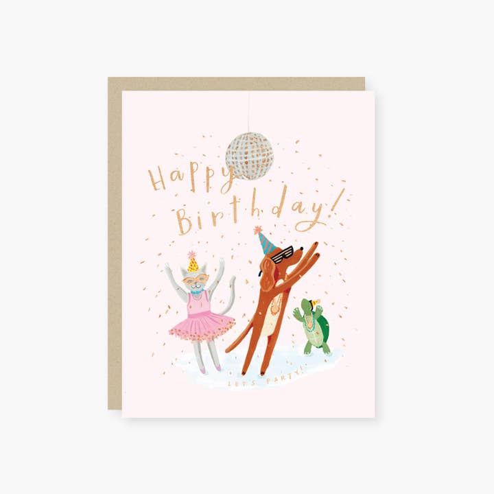 disco ball party animals kids birthday card for wholesale by 2021 Co.