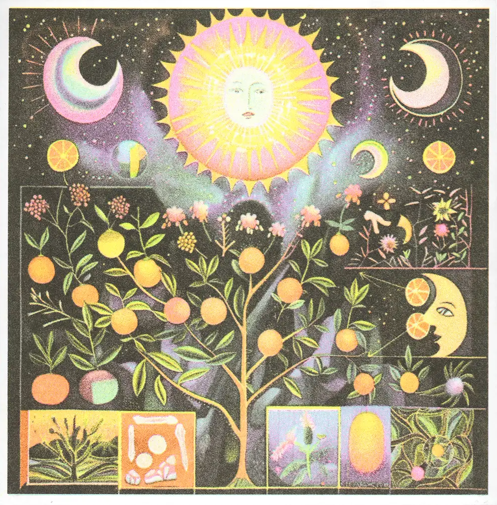 Back of Beyond Press – Engroshandel Kunsttryk – Solens æbler risograftryk0