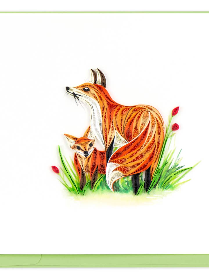 Carte renard et ourson pour la vente par Quilling Card