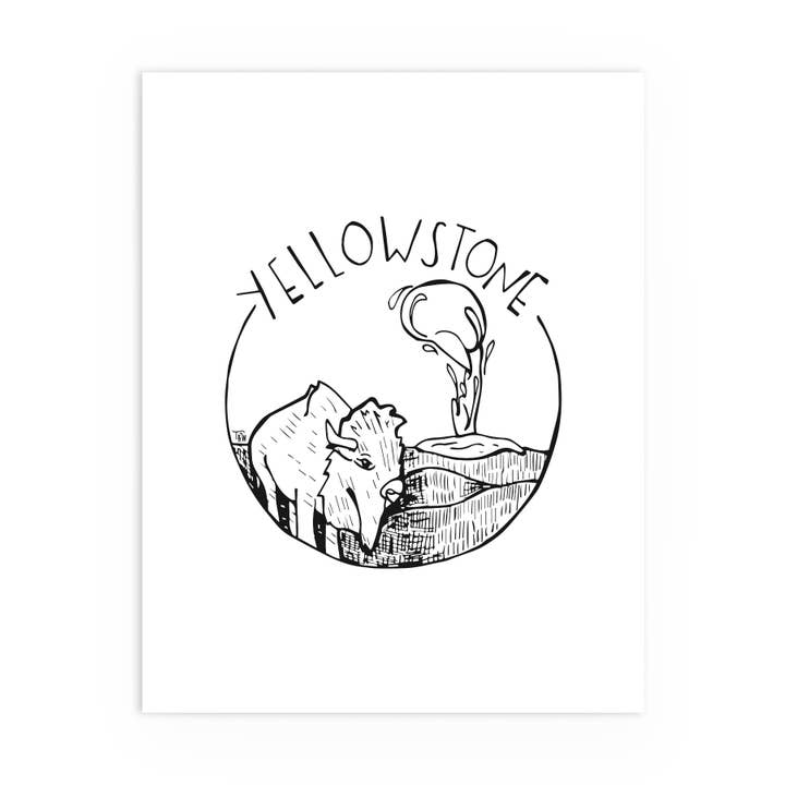 Yellowstone monochromatische kunstdruk voor wholesale door Tuxberry & Whit
