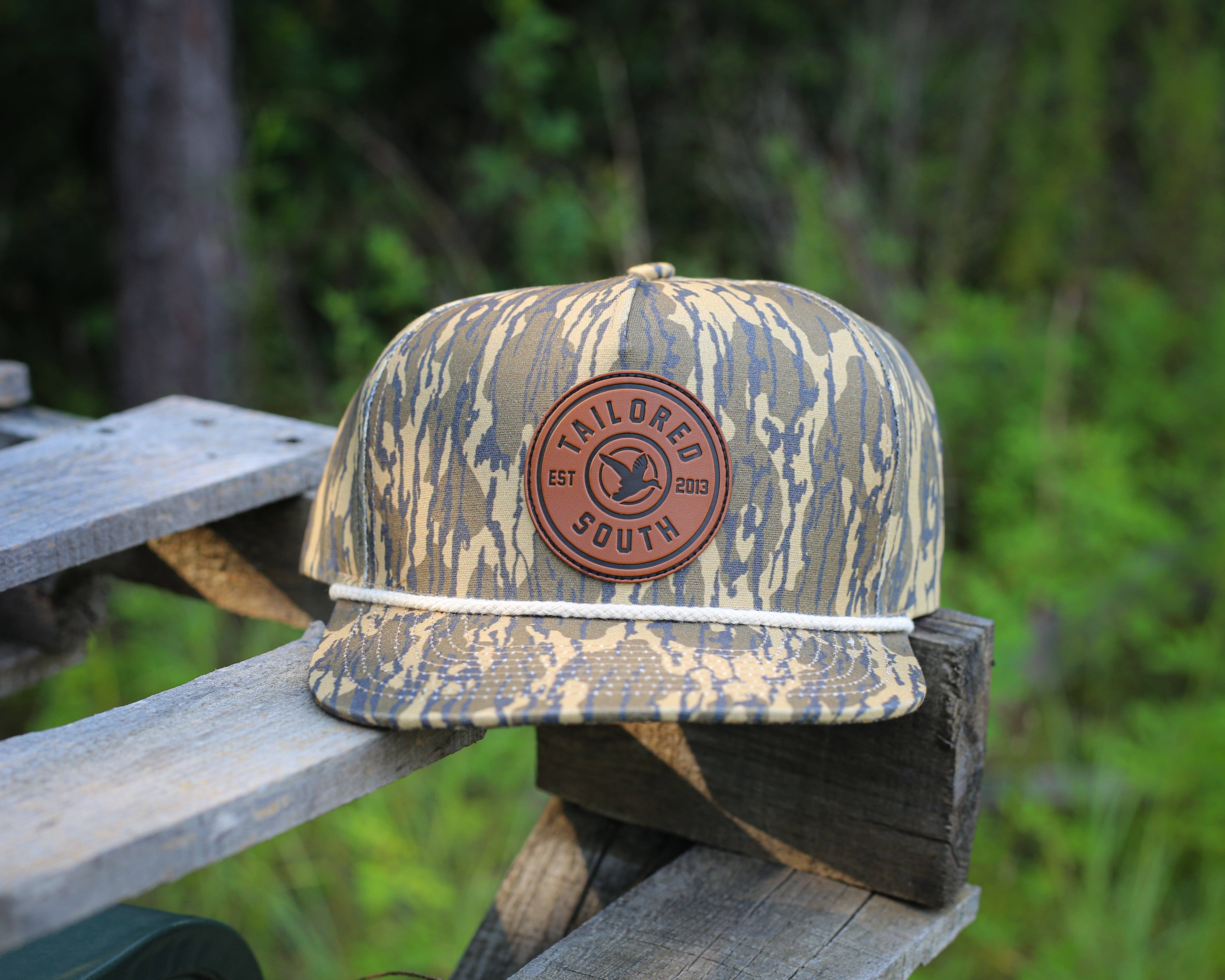 Tailored South Hat Co. - Wholesale Trucker Hat - Men's - TS133 - Bottomland Camo - Duck leather patch