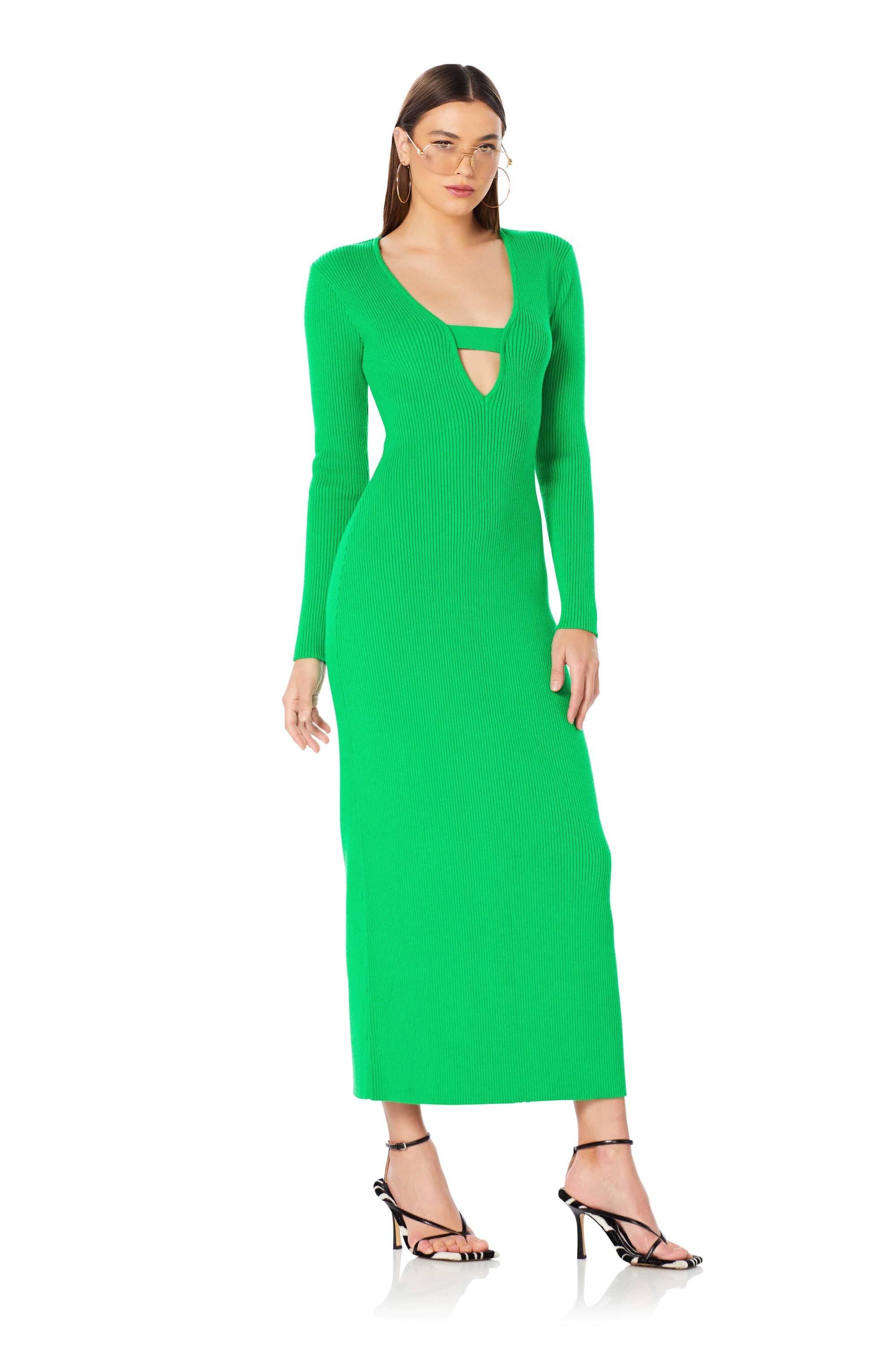 Darby Midi Dress - Bright Green for wholesale on Faire2