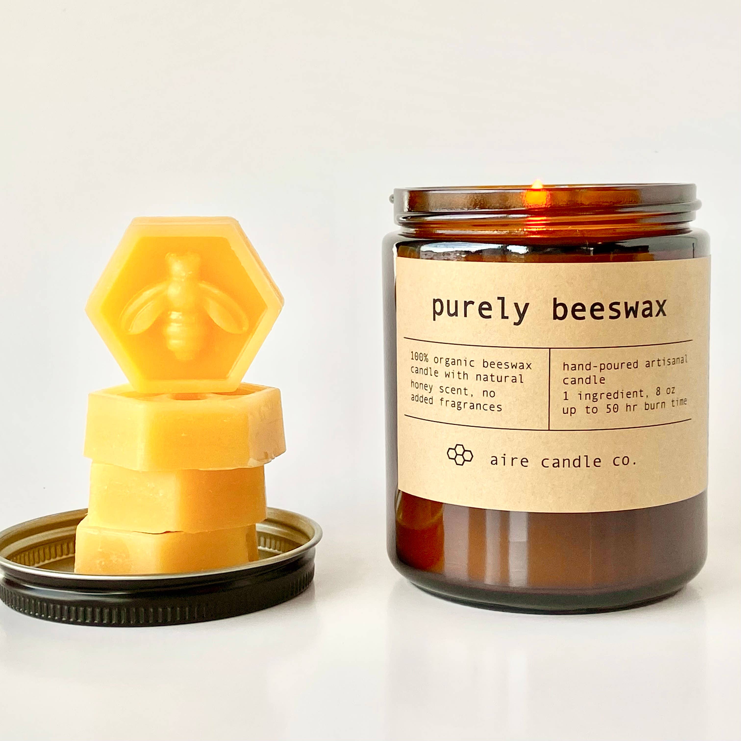 aire candle co. - Wholesale Jar/Filled Candle - purely beeswax candle1