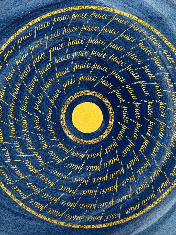 Obra de arte original Peace – Pigmentos e caligrafia a tinta por atacado de Murmure bleu