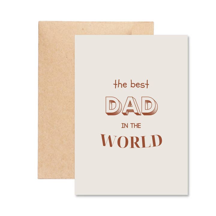 Biglietti di auguri «The Best Dad In The World» per la vendita all'ingrosso da parte di Aire Avenue
