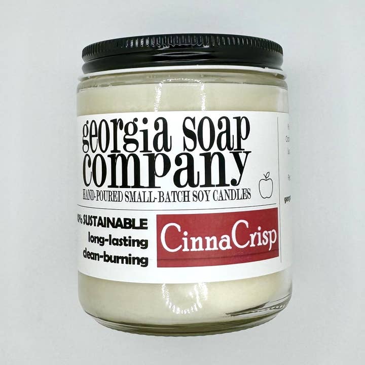 Candela in cera di soia CinnaCrisp per la vendita all'ingrosso da parte di Georgia Soap Company