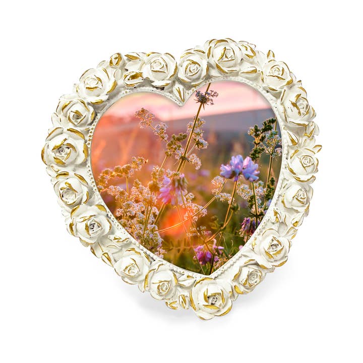Isaac Jacobs International – Engroshandel Billedramme – Isaac Jacobs 5x5 hjerteformet rosenkantharpiks fotoramme3