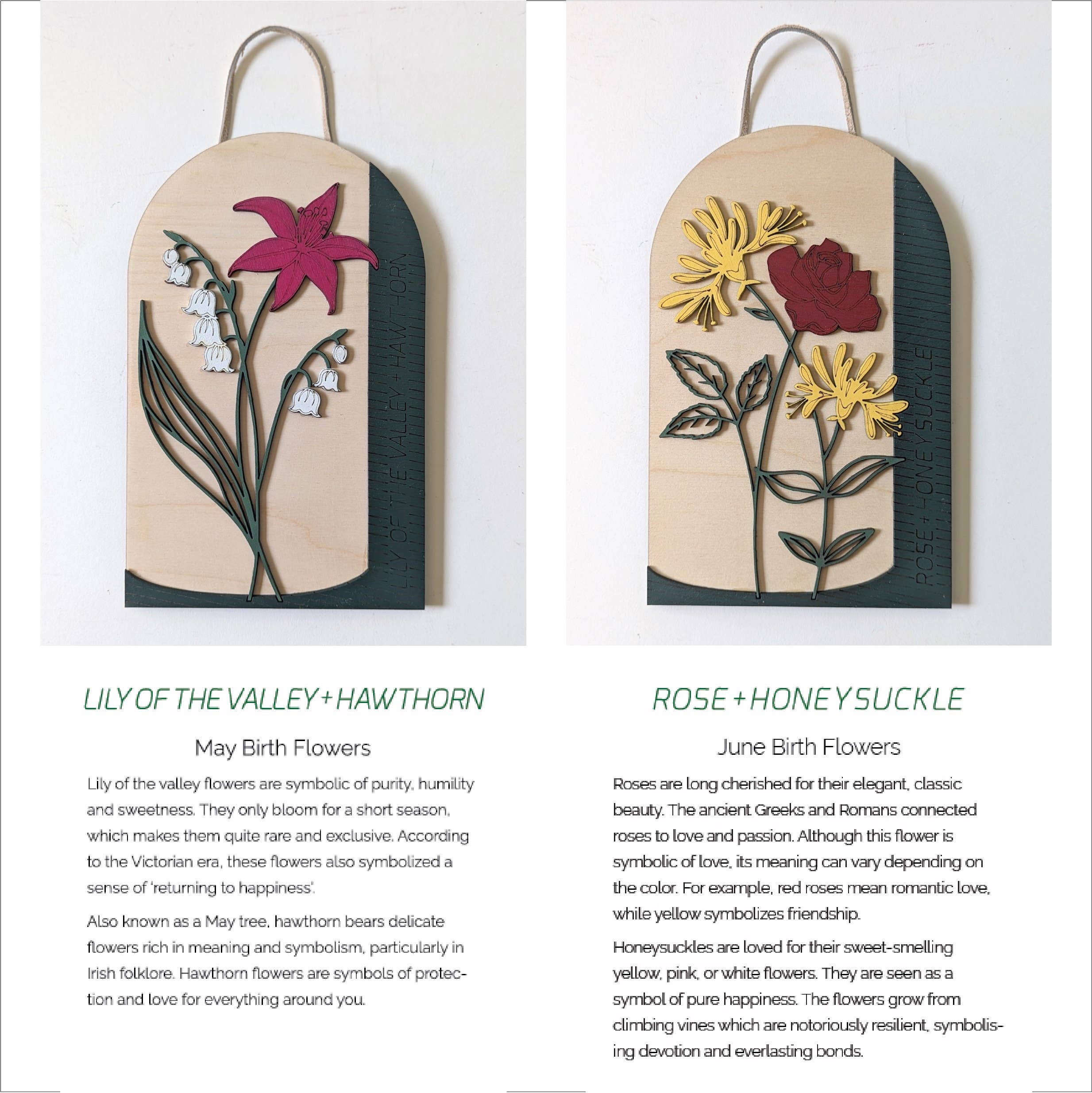 Makery Maven Co. - Wholesale Wall Accent - Birth Flower Wall Art | Individual Months of Collection2