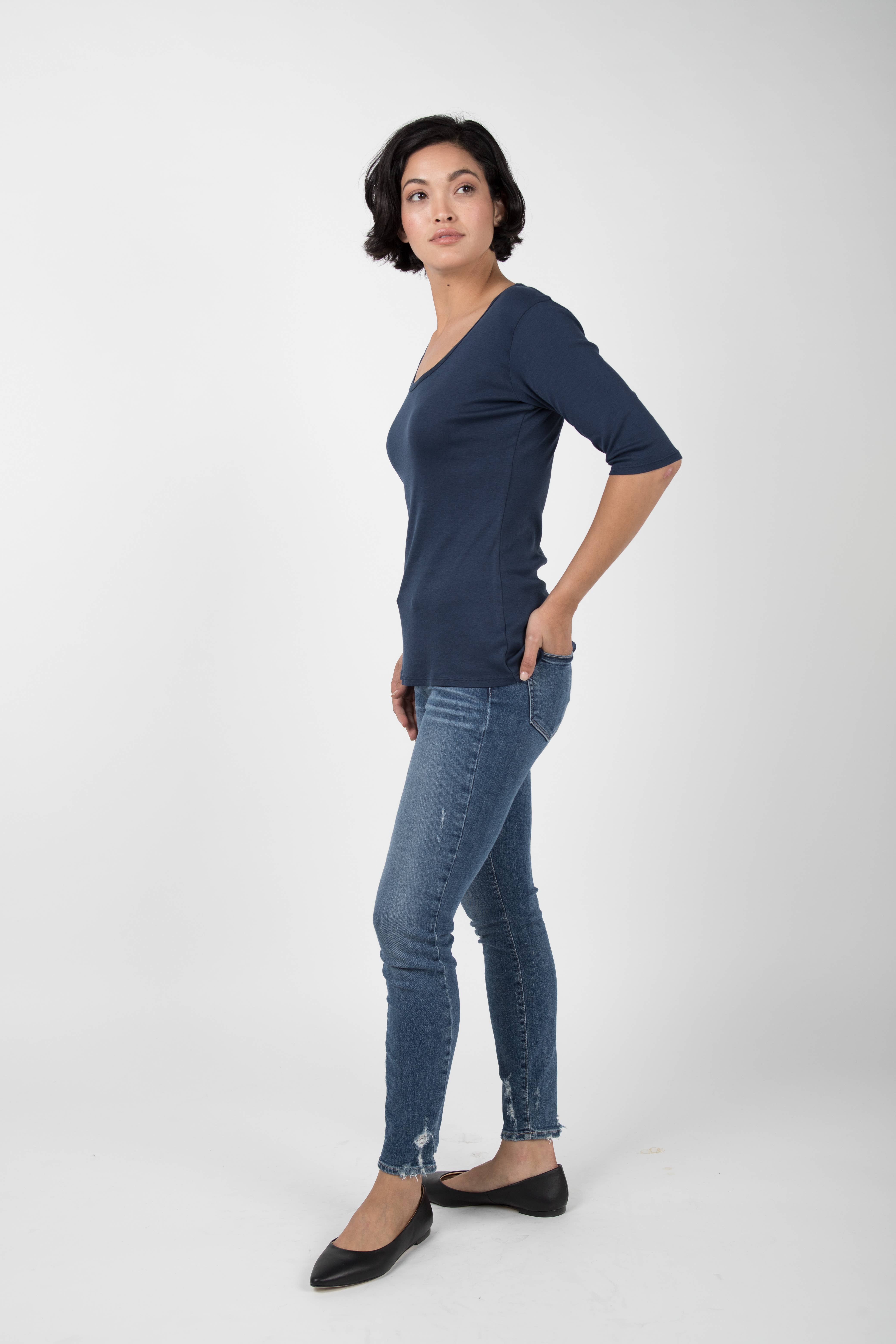 INDIGENOUS Impact Fashion – wholesale T-shirt (utan tryck) – Dam – VÄSENTLIG SCOOP TEE11