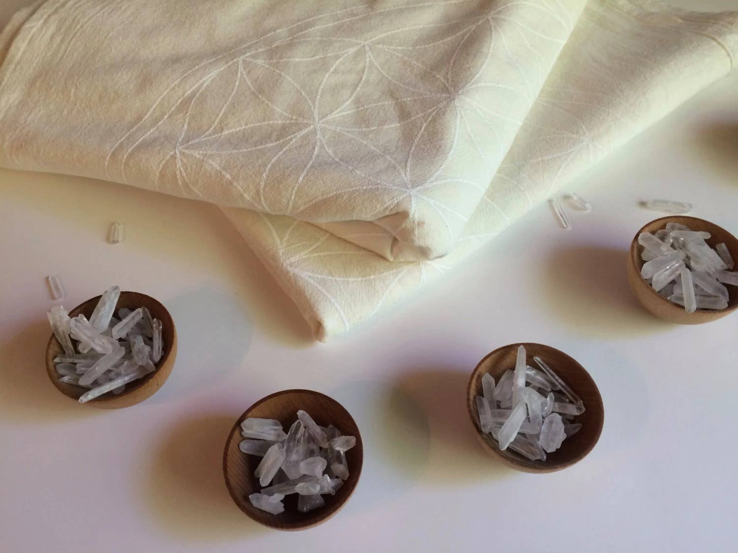 Crystal Grids - Wholesale Meditation Supplies - XL Flower of Life - White Ink - Crystal Grid Cloth3