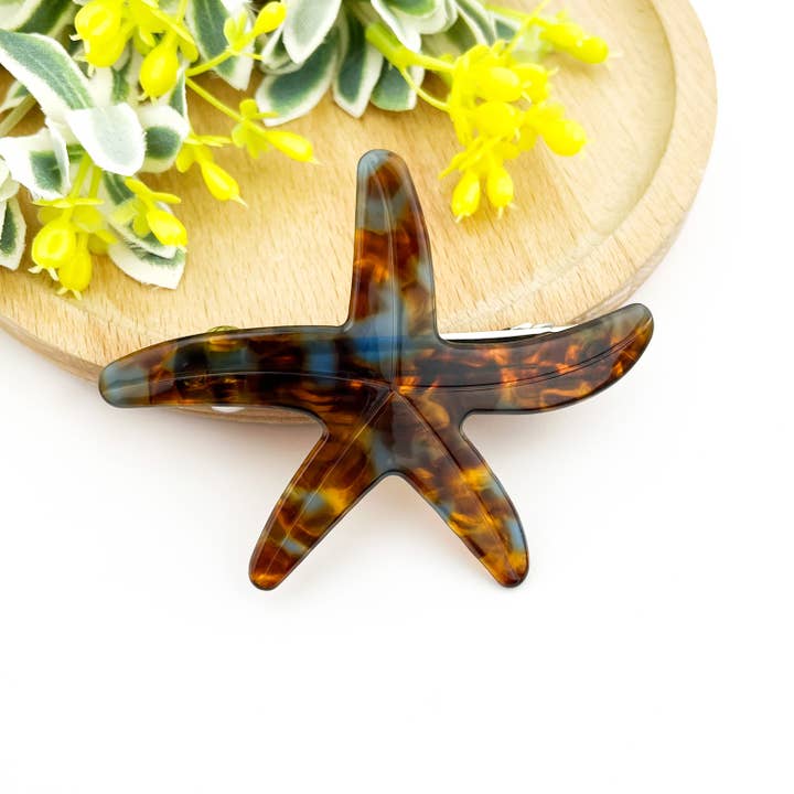 TheDivaSoap - Wholesale Hair Clip - Women's - Acetate Starfish Hair Clip, Ocean-Inspired Side Clip