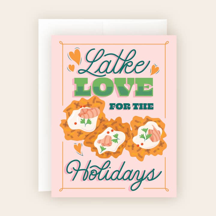 Latke Love Hanukkah Card for wholesale by Molly Marie Pea