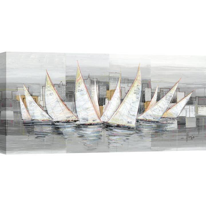 Sailing boats painting: Luigi Florio, Regatta for wholesale by Selected Artworks Italia