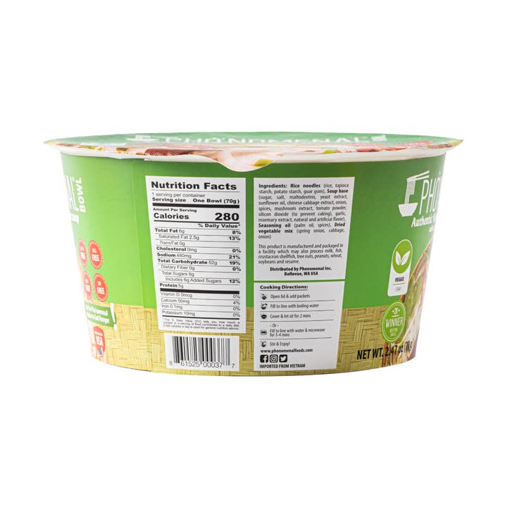 Phonomenal - Wholesale Ramen - Pho’nomenal Bowl Instant Veggie Pho (Case of 6 Bowls)2