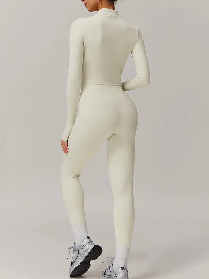 Crave by FW - Wholesale Activewear Set - Women's - Solid Yoga Set With Sports Jacket and Short