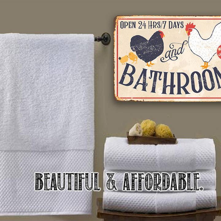 Lone Star Art Metal Signs - Wholesale Bathroom Sign - Hen & Rooster Bathroom -Metal Sign2
