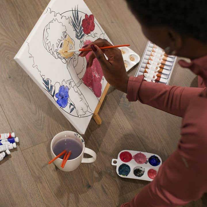 Stapledon Arts - Wholesale DIY Craft Kit - 11 Piece Paint Kit: Kè Kontan - Lady Flower3