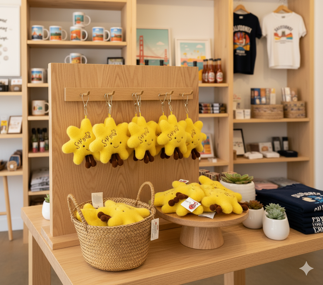 La Ranchita's - Wholesale Keychain - Unisex - San Diego Sun Plush + Bag Charm + San Diego Hat 1