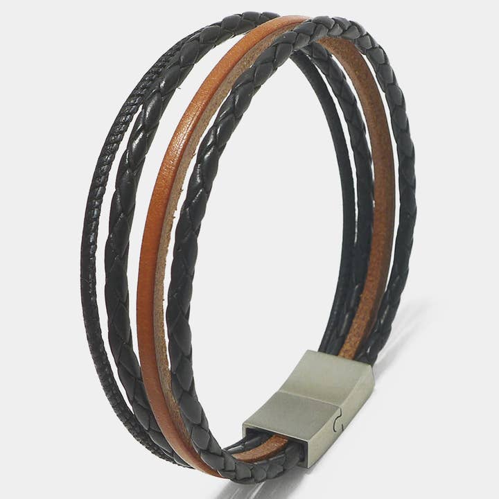 Sporty Men's Bracelet Leather Star LB26 Made of Genuine Leather for wholesale by STARBEIT