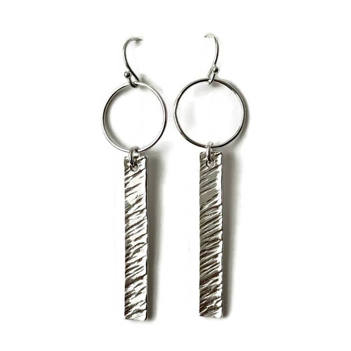Barred Earrings, Loop and Bar for wholesale by Rain City Forge