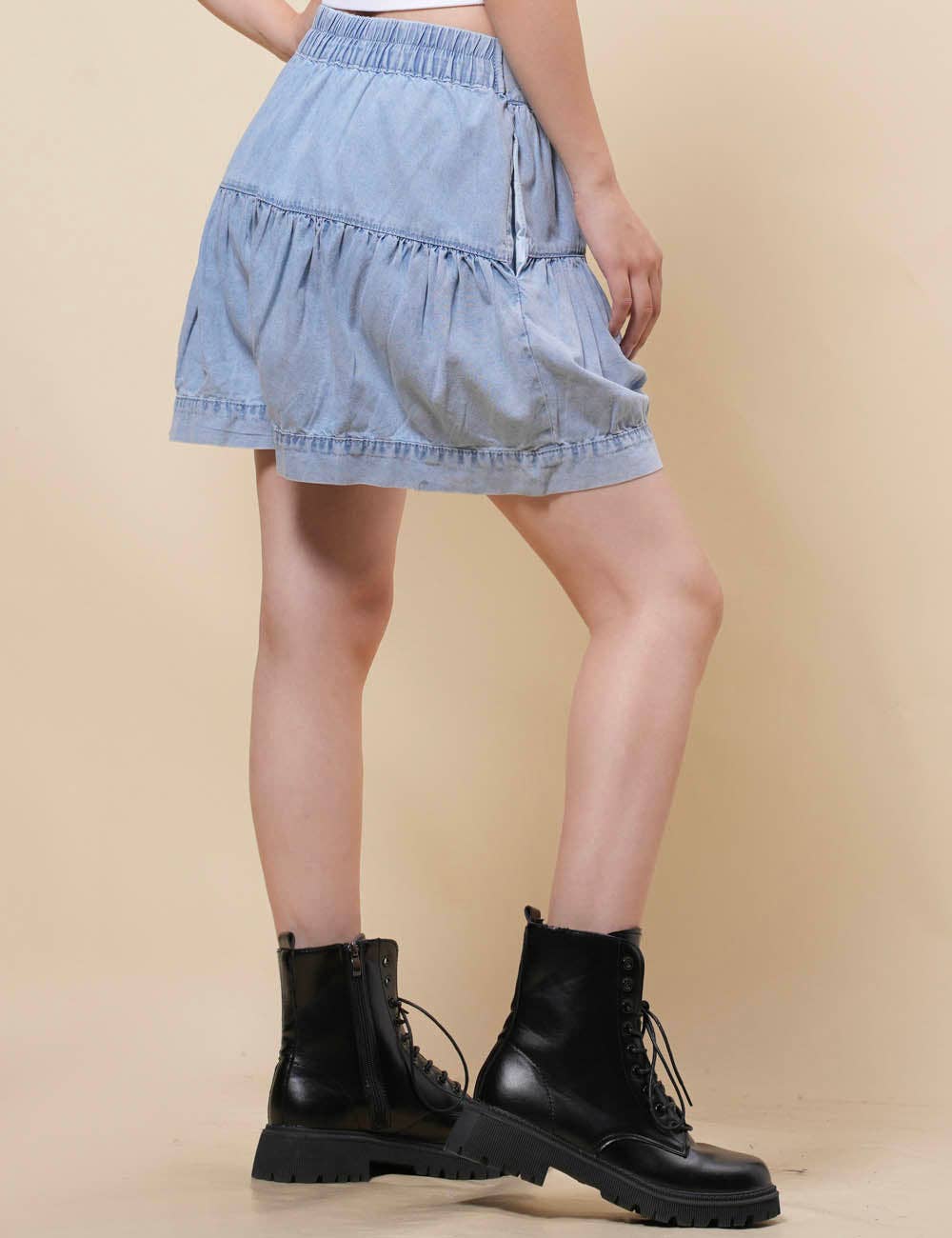 Sweetkama - Vente Short – femme - Short en jean à taille élastique en forme de citrouille pour femmes SKS40810