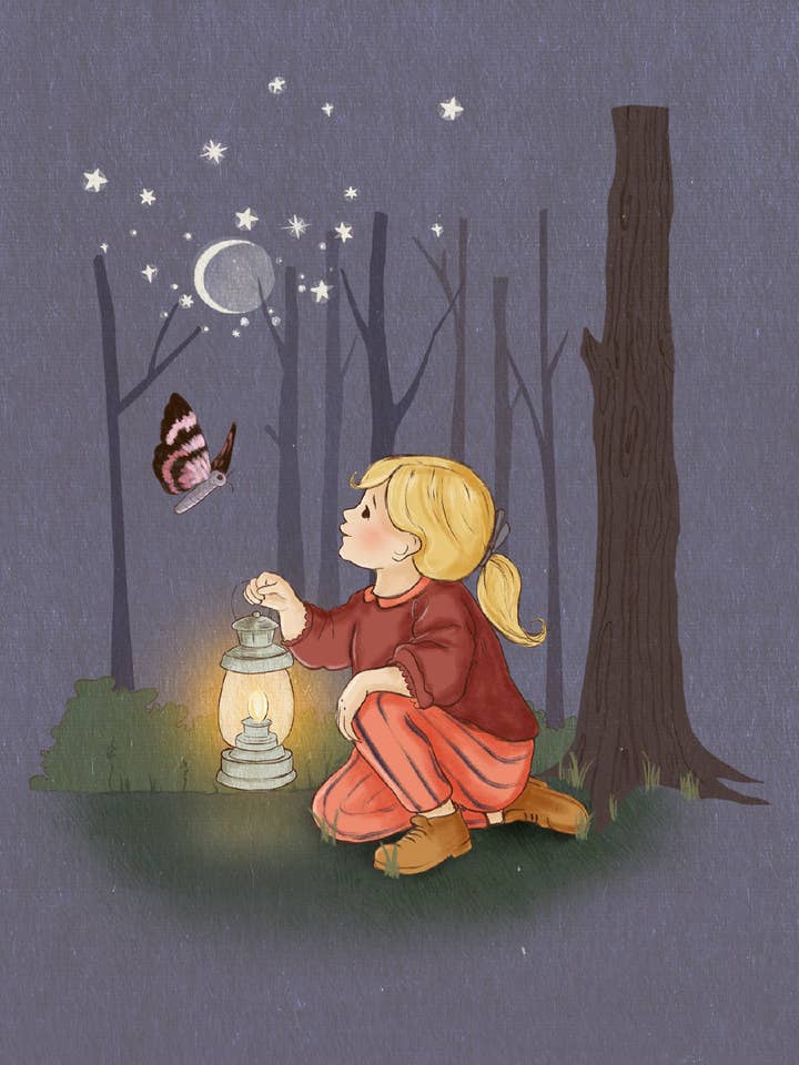 Night Explorer - Girl Postcard for wholesale by Belle & Boo Ltd