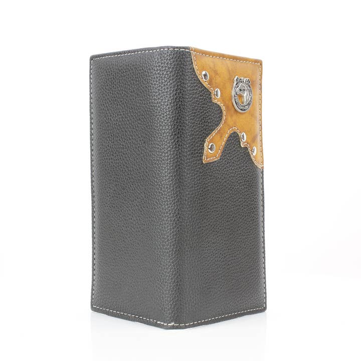 Leather Impressions Inc - Wholesale Wallet - Men’s - Rodeo Wallet with Horse and Horseshoe Concho VL8724