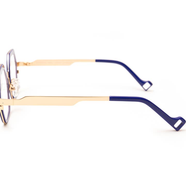 eyejets - Venta al por mayor Gafas - Unisex - Gafas de lectura de lujo COLLINS en azul y oro rosa, unisex2