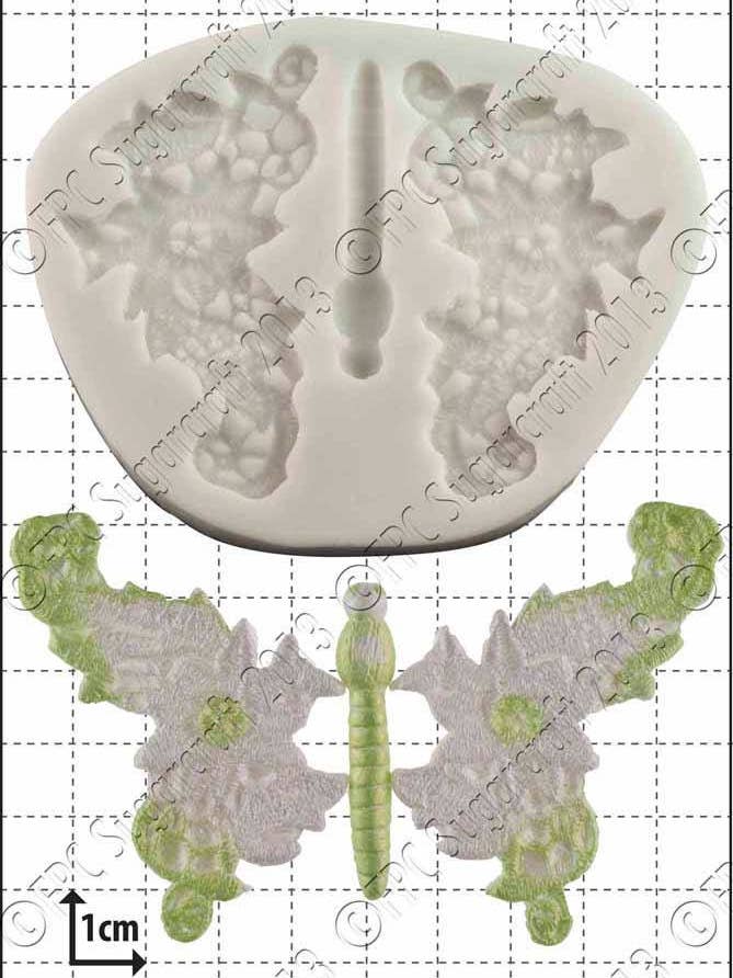 Lace Silicone Mould (Mold) - 'Lace Butterflies' for wholesale by FPC Sugarcraft