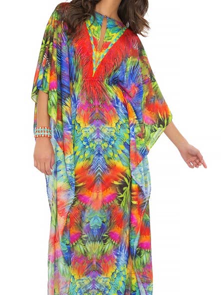 MUNDO DE COLORES - Button Front Long Caftan for wholesale by Luli Fama