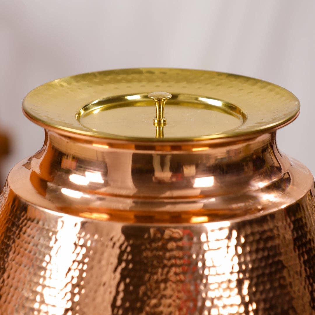 SAMA Homes - Wholesale Water Filter - Handcrafted 8L Pure Copper Water Dispenser - Hammered Ayurvedic Pot with Tap1