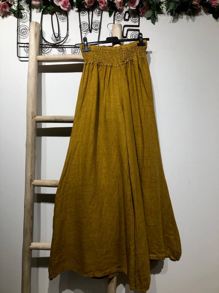 la maison des fibres naturelles - Wholesale Pants - Women's - Flared linen trousers 66031 100%LINEN