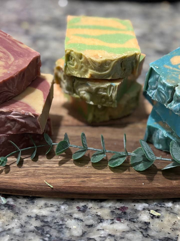 Game Day Goat Milk Soaps! for wholesale by Rustic Elephant