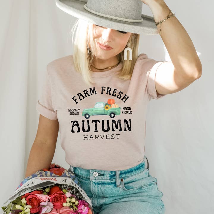 Farm Fresh Autumn T-shirt | Graphic Tee for wholesale by KM Clothing