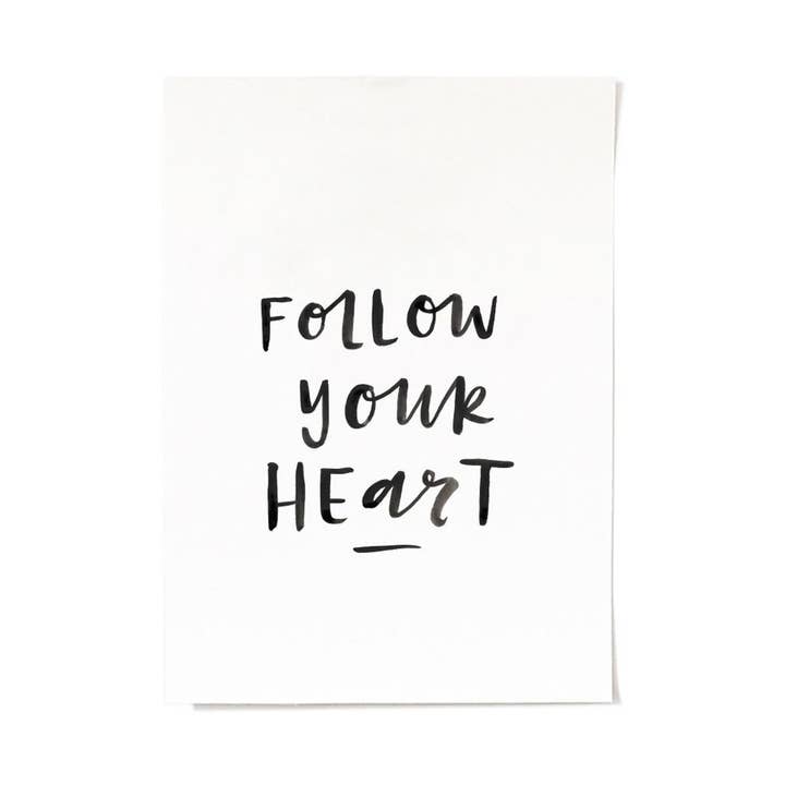 Følg dit hjerte Print på salg for engroshandel hos In the Daylight