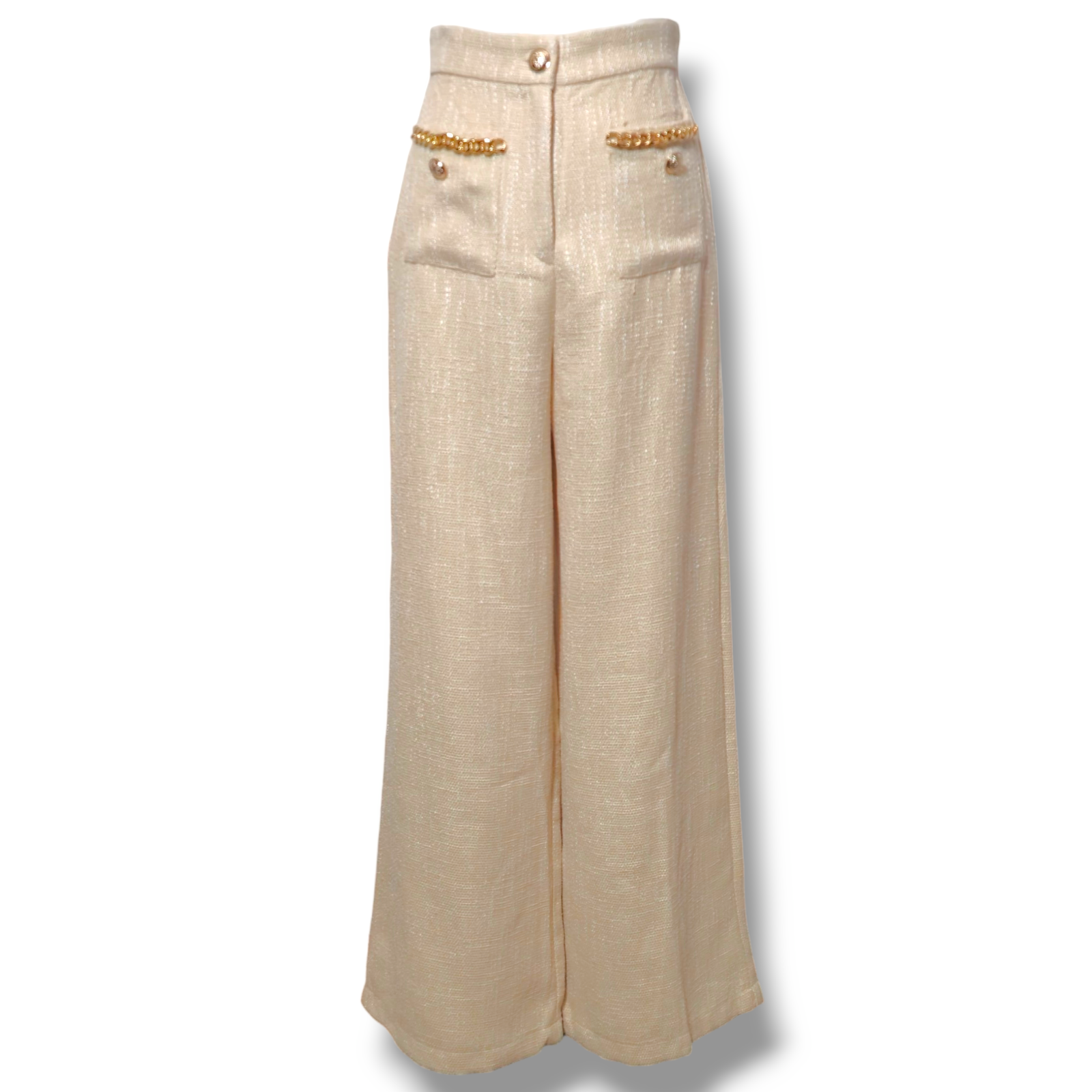 NINEF - Wholesale Pants - Women's - Verdant Elegance Wide-Leg Trousers - Luxurious French Made 2