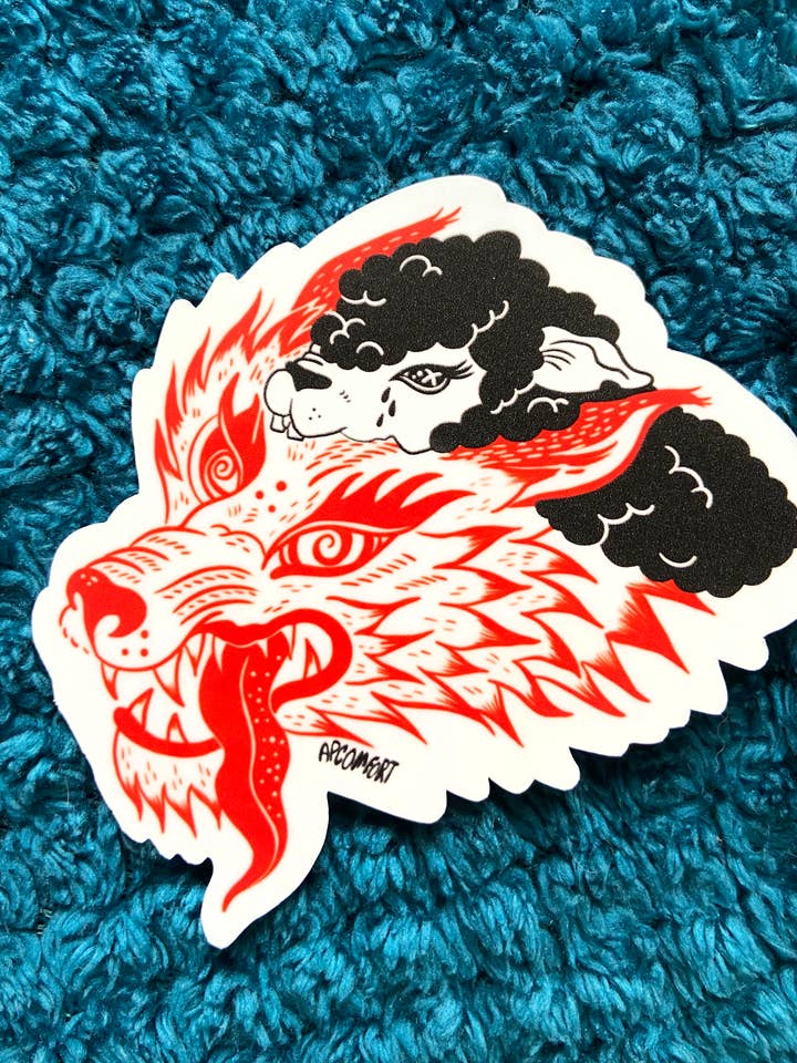 Autocollant pour vêtements Wolf in Sheeps pour la vente par Apcomfort