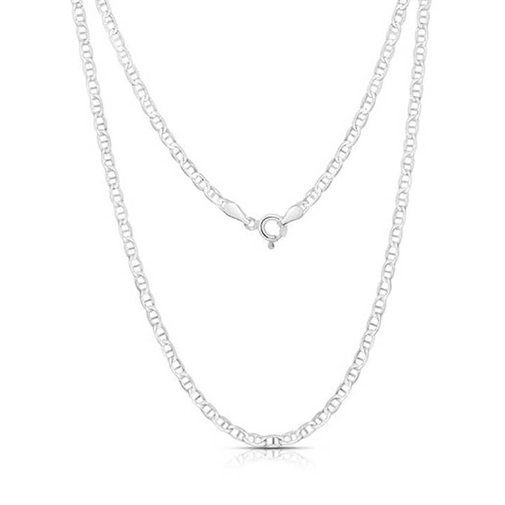 Sterling Silver 2.5MM Unisex Marina Link Chain Necklace for wholesale by NYC Sterling