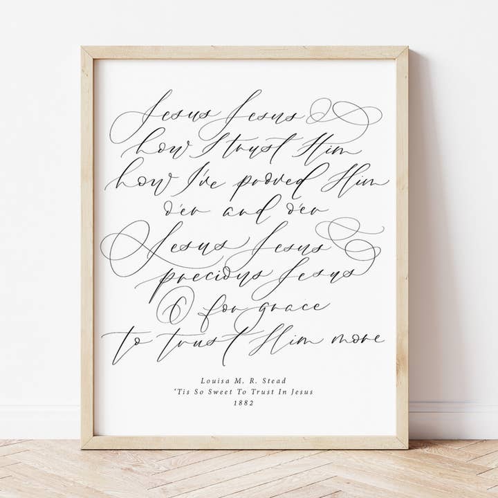 Tis So Sweet To Trust in Jesus Hymne Kunstdruck für den Großhandel von Pia Chella