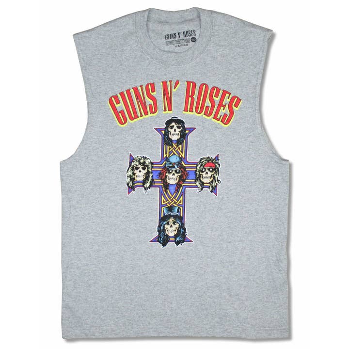 Guns N Roses Cross Heather Tank Top Muscle Mens Tank for wholesale by Rockabilia