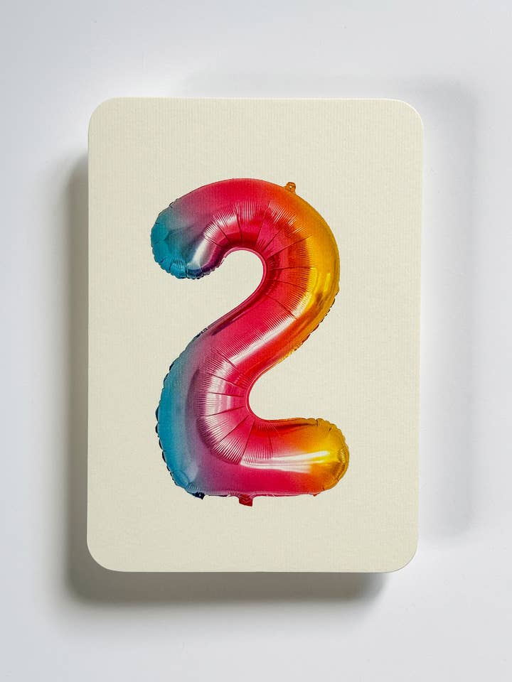 Tarjeta de Felicitación con Globo de Cumpleaños Nº 2 | Tarjetas de Edad para venta al por mayor de Canonbury Press