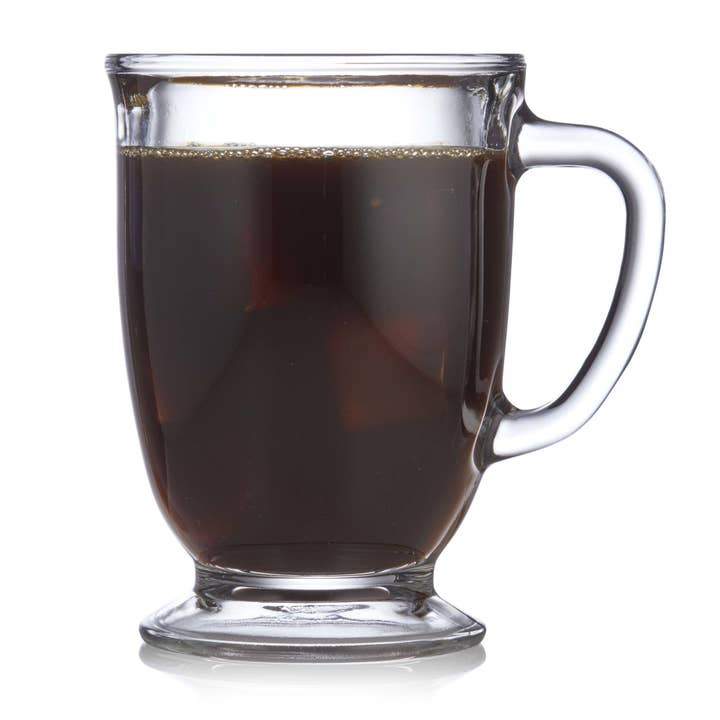 Libbey - Wholesale Coffee Mug - Libbey Kona Glass Coffee Mugs, 16-ounce, Set of 6