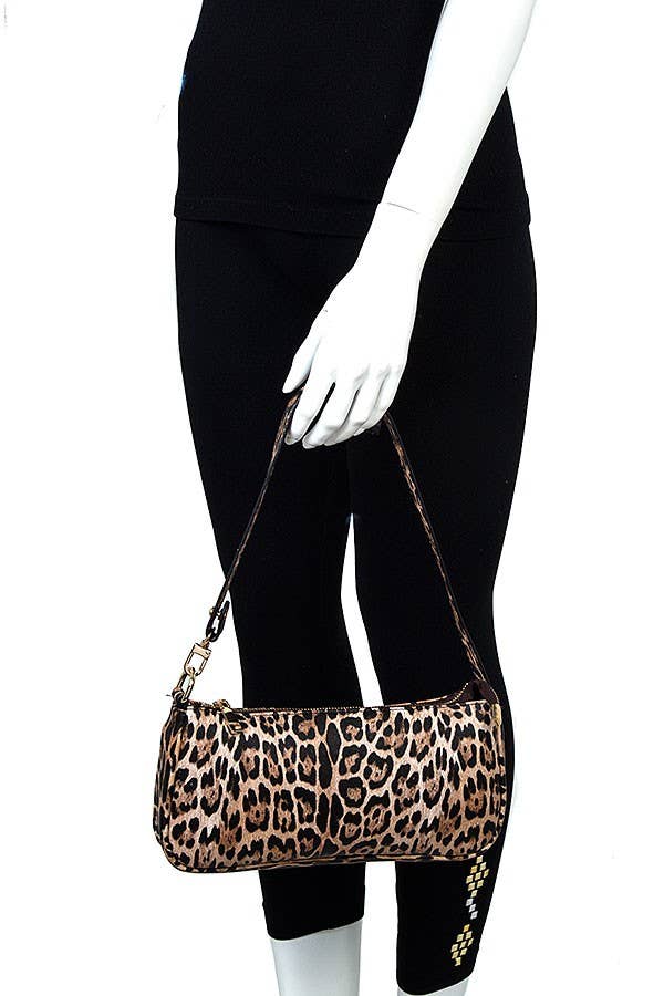 Andrea Bijoux - Wholesale Shoulder Bag - Women's - Animal Print Faux Leather Baguette Bag6
