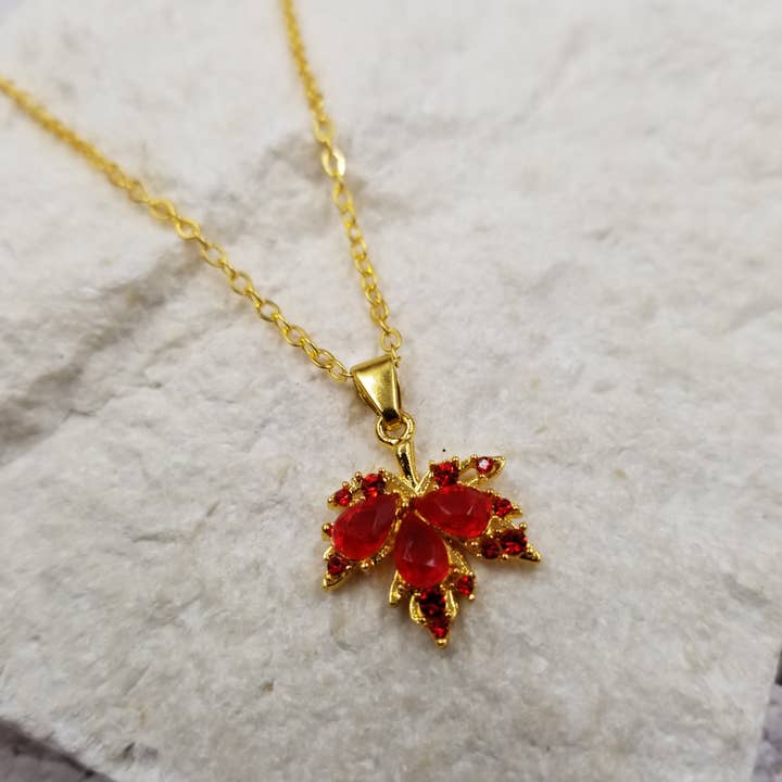 Fall Maple Pendant Necklace for wholesale by Treasure Wholesale