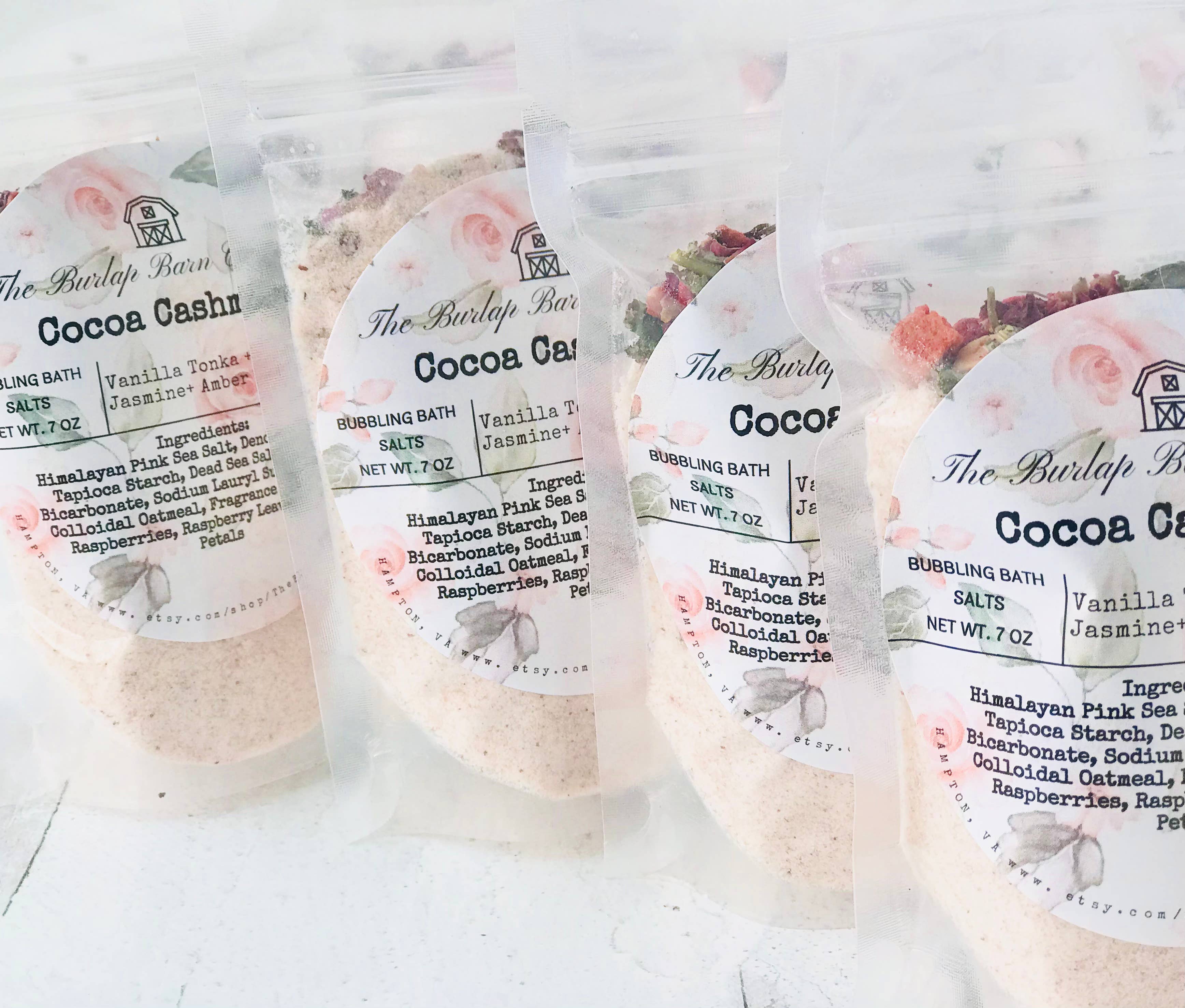 The Burlap Barn Company - Wholesale Bath Salts - Cocoa Cashmere Bubbling Bath Salts1